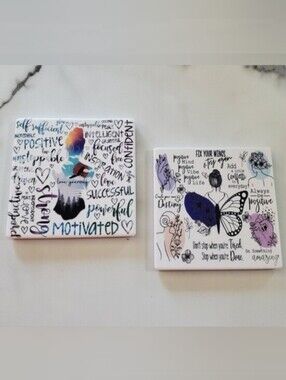 Love Yourself Motivational 2 Pack Sandstone Coasters